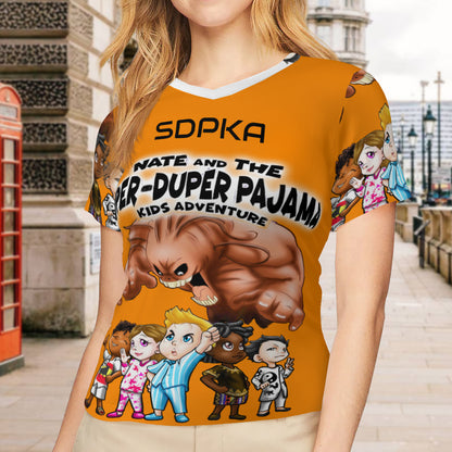 SDPKA- WOMEN'S V NECK T ORANGE