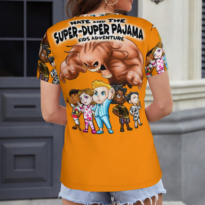 SDPKA- WOMEN'S V NECK T ORANGE