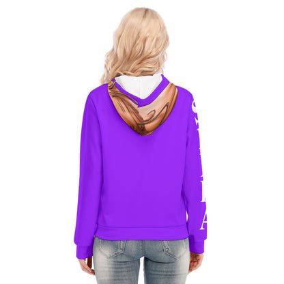 All-Over Print Women's Hoodie With Zipper