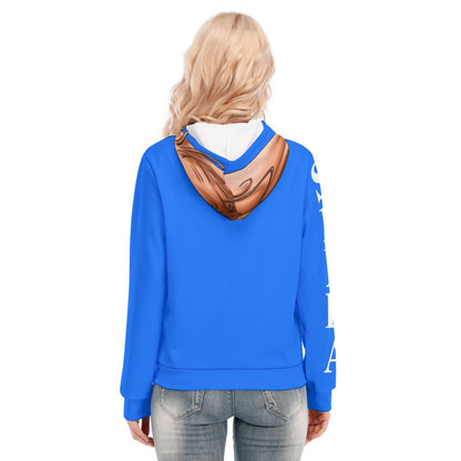 All-Over Print Women's Hoodie With Zipper