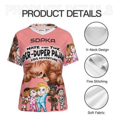 SDPKA- WOMEN'S V NECK T | PEACH
