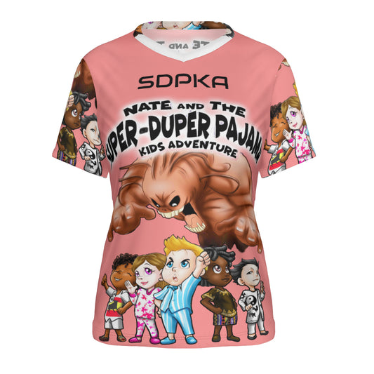 SDPKA- WOMEN'S V NECK T | PEACH