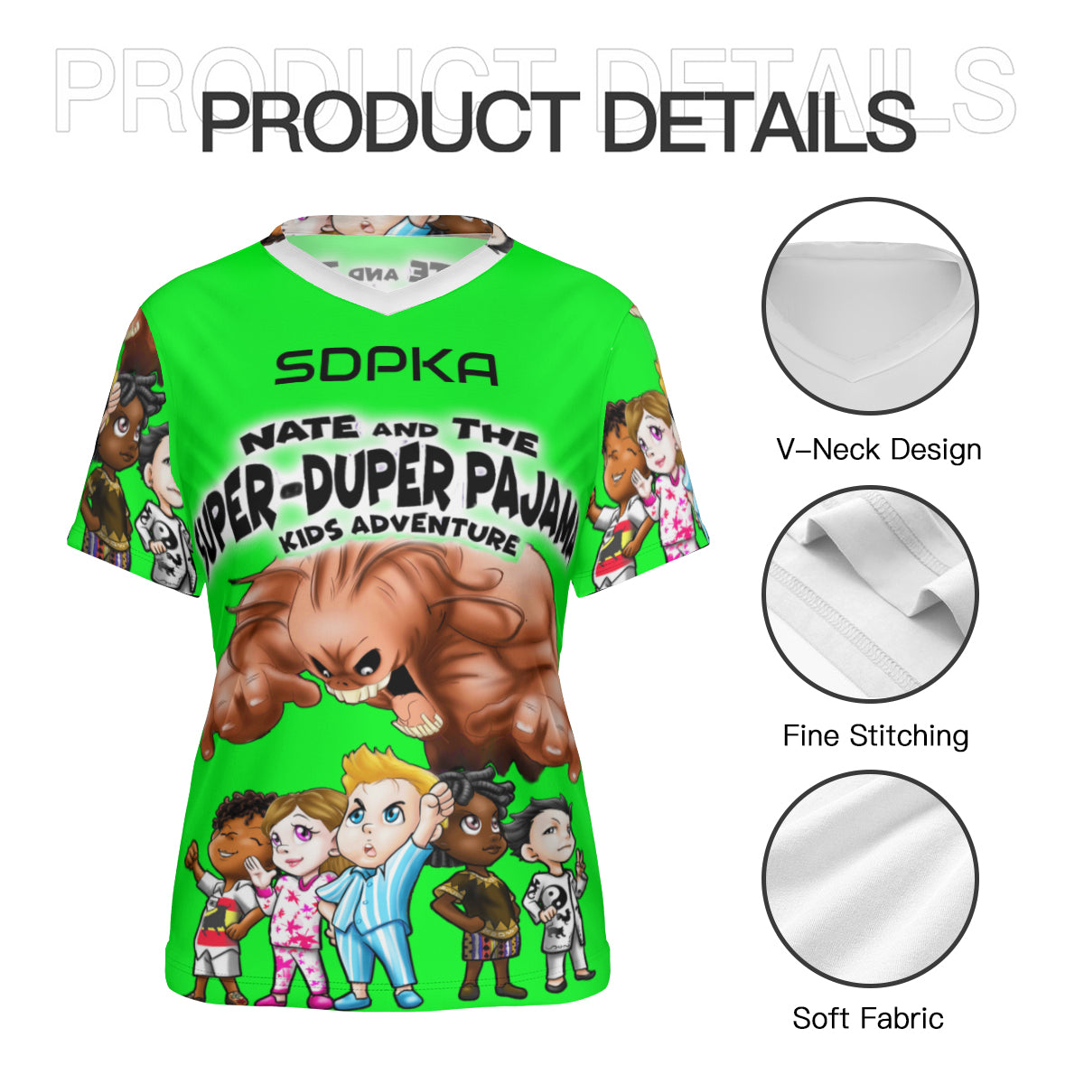 SDPKA- WOMEN'S V NECK T | LIME