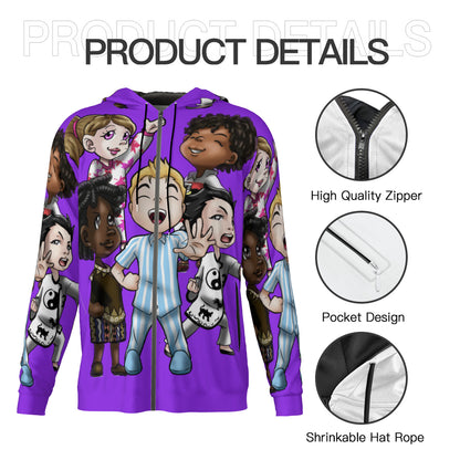 SDPKA PURPLE GANG ZIP UP HOODIE Women pleas order one size smaller than normal.