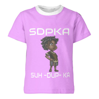 KEDAR'S SALUTE of VALOR T-SHIRT for YOUTH | SDPKA (SUH-DUP-KA) | LT PINK