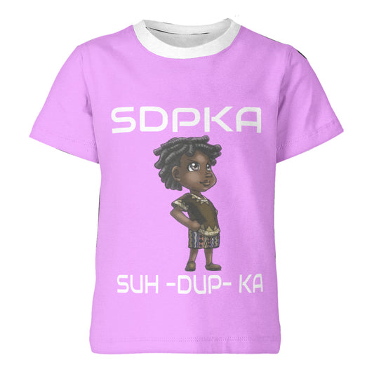 KEDAR'S SALUTE of VALOR T-SHIRT for YOUTH | SDPKA (SUH-DUP-KA) | LT PINK