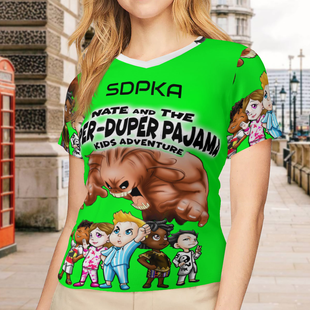 SDPKA- WOMEN'S V NECK T | LIME
