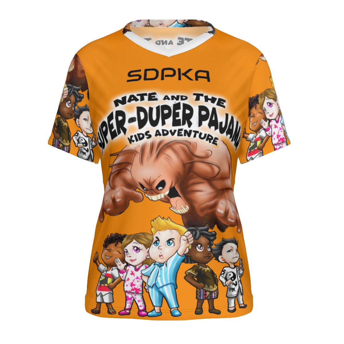 SDPKA- WOMEN'S V NECK T ORANGE