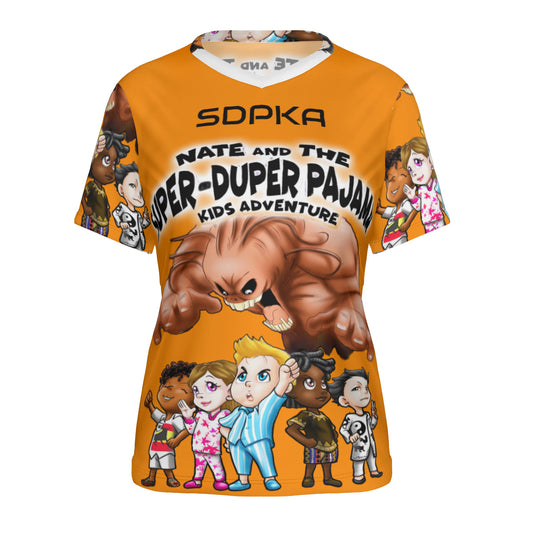 SDPKA- WOMEN'S V NECK T ORANGE