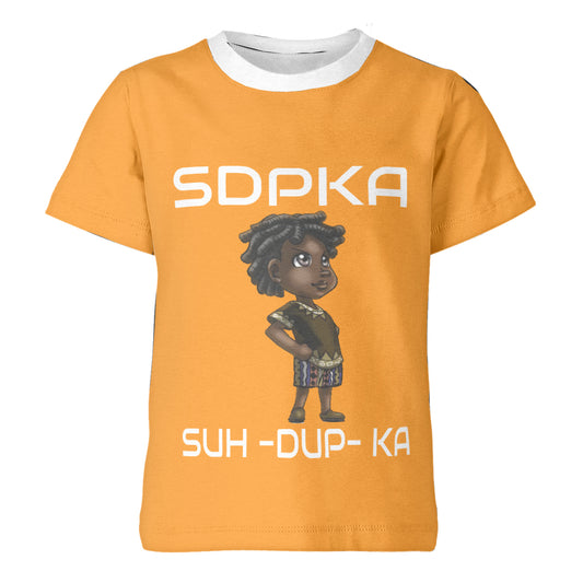 KEDAR'S SALUTE of VALOR T-SHIRT for YOUTH | SDPKA (SUH-DUP-KA) | ORANGE