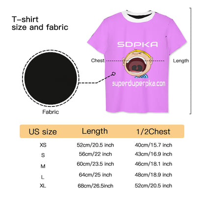 BIG MOUTH NATE  T-SHIRT for YOUTH | SDPKA (SUH-DUP-KA) | LT PINK