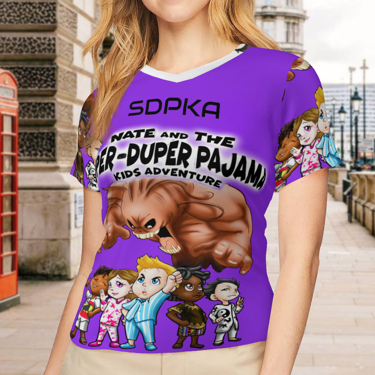 SDPKA- WOMEN'S V NECK T | PURPLE