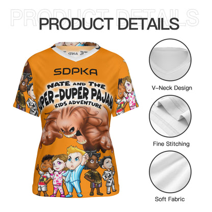 SDPKA- WOMEN'S V NECK T ORANGE