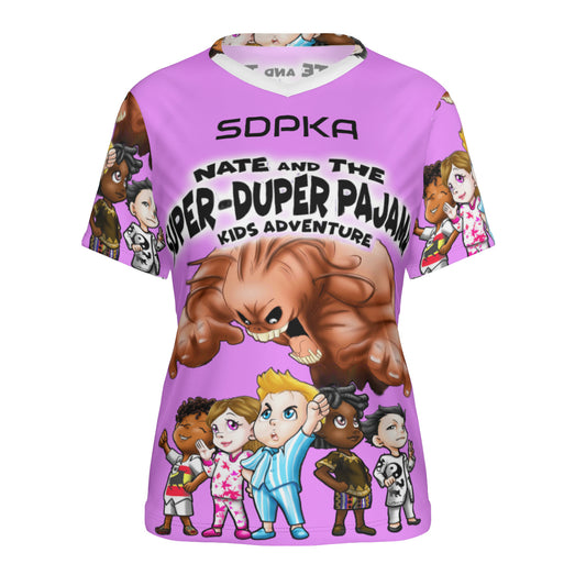 SDPKA- WOMEN'S V NECK T LT PINK