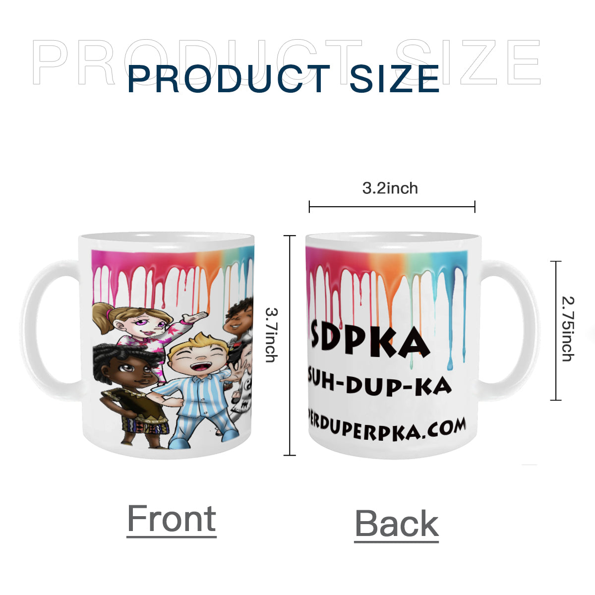 Brave Squad Ada's Drip Ceramic Mug | White | 10 COLORS |SDPKA